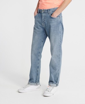 Superdry 06 Ethan Classic Straight Férfi Farmer Szürke/Világos Kék | TBZRP3279